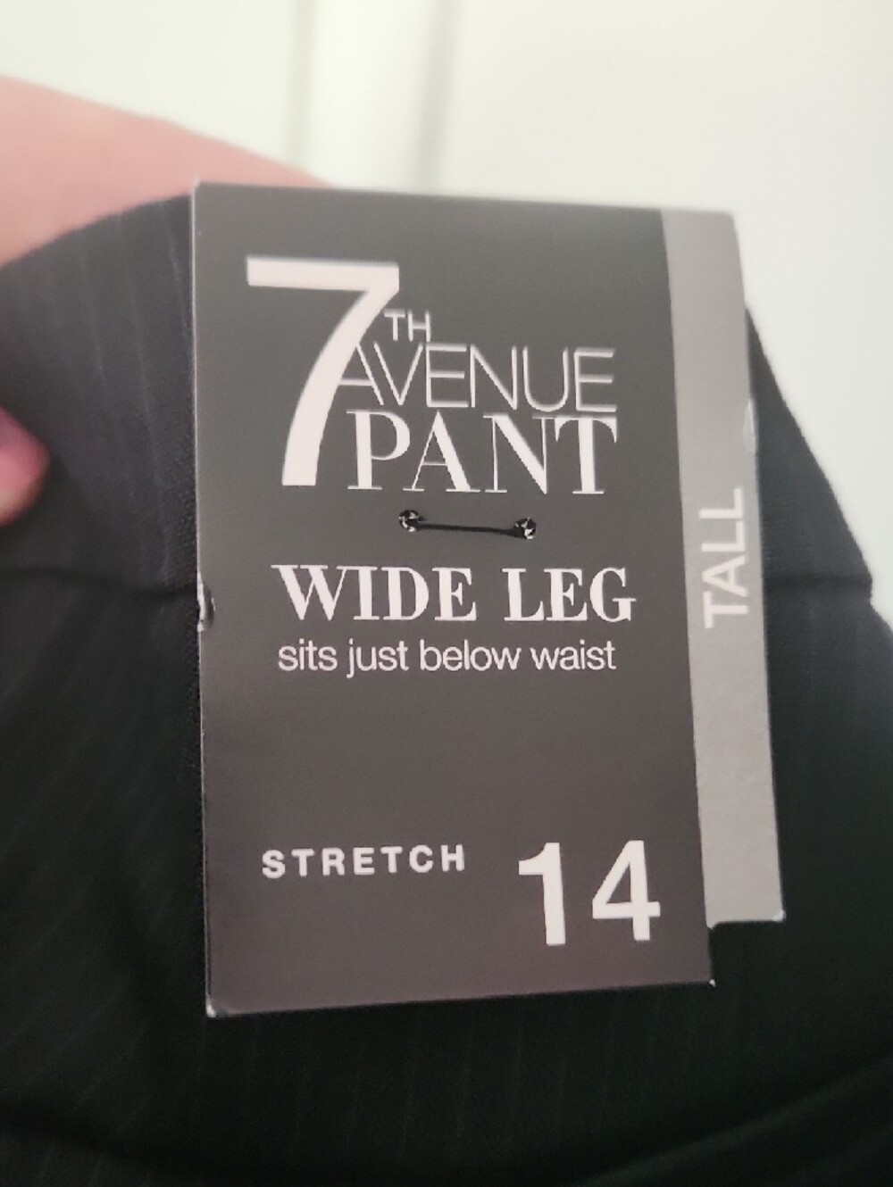 7th Avenue Wide Leg Pinstripe Pants - Black - Size 14 - Picture 2 of 4